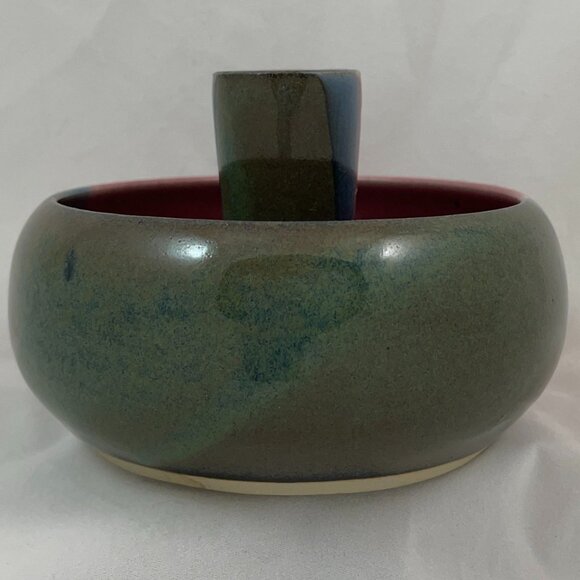 Vintage 1995 Shelton Art Pottery Candlestick, Studio Signed MM, 3” Taper Holder - Picture 2 of 7